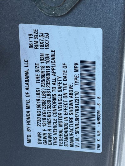 2019 Honda Odyssey EX-L