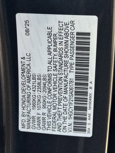 2025 Honda Accord LX