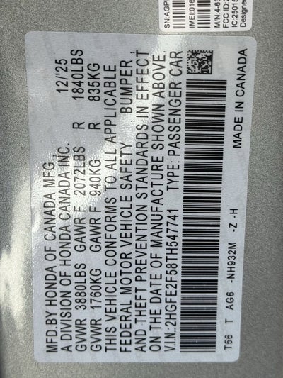 2026 Honda Civic Sport