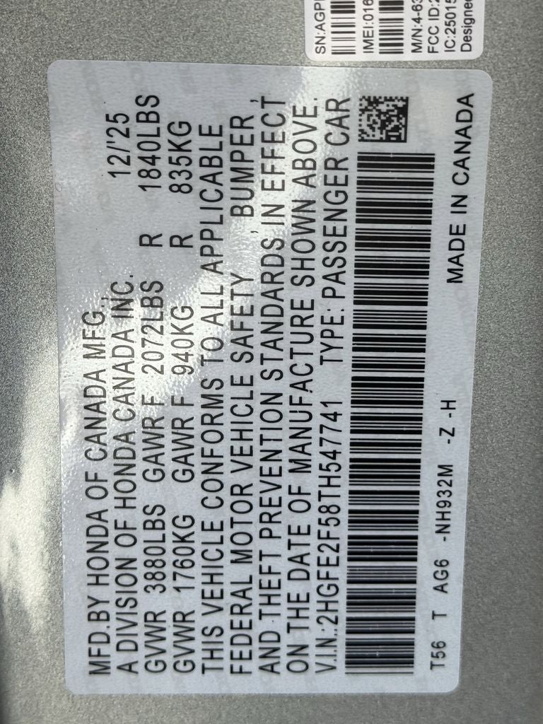 2026 Honda Civic Sport