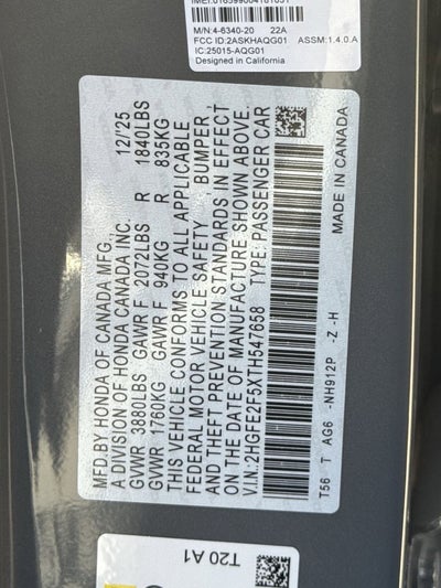 2026 Honda Civic Sport