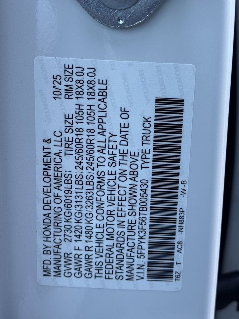 2026 Honda Ridgeline RTL