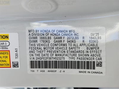 2026 Honda Civic Sport