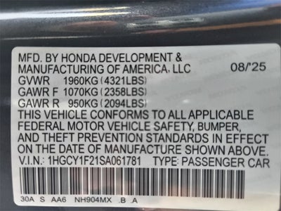 2025 Honda Accord LX