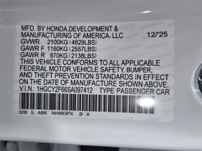 2025 Honda Accord Hybrid EX-L