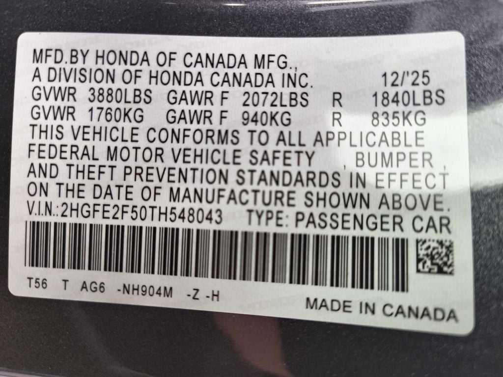 2026 Honda Civic Sport