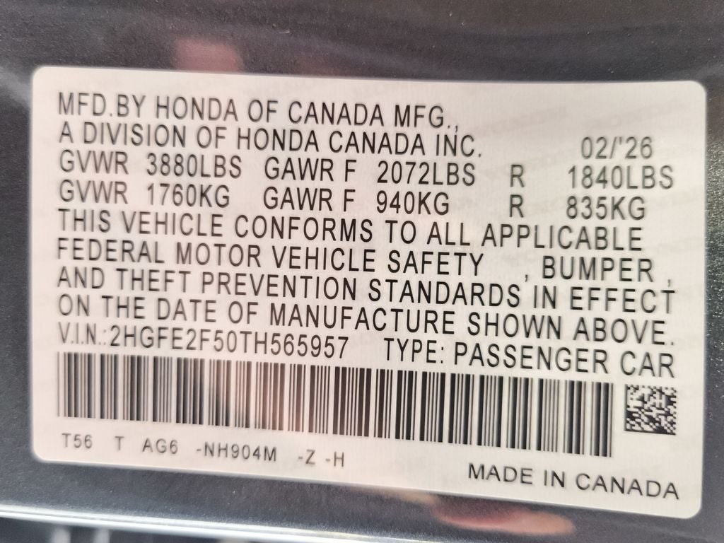 2026 Honda Civic Sport