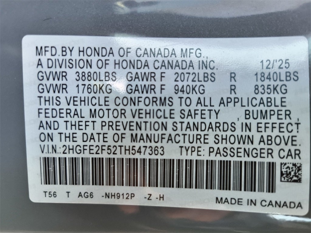 2026 Honda Civic Sport