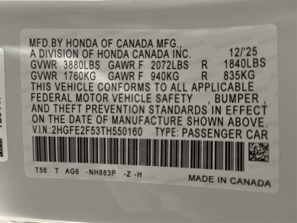 2026 Honda Civic Sport