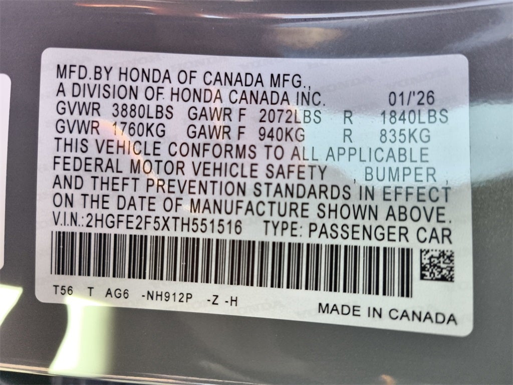 2026 Honda Civic Sport