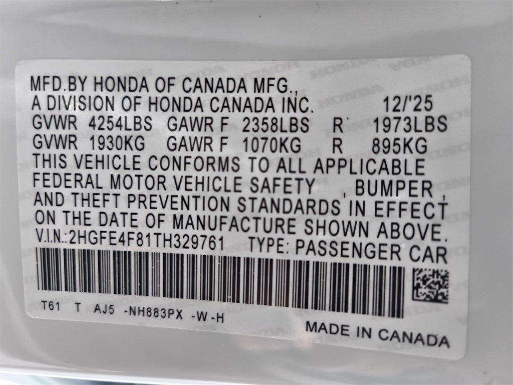 2026 Honda Civic Hybrid Sport Touring