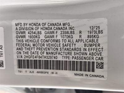 2026 Honda Civic Hybrid Sport