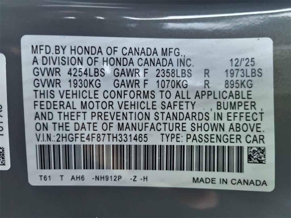 2026 Honda Civic Hybrid Sport