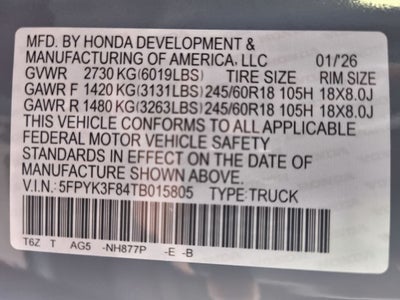 2026 Honda Ridgeline Black Edition