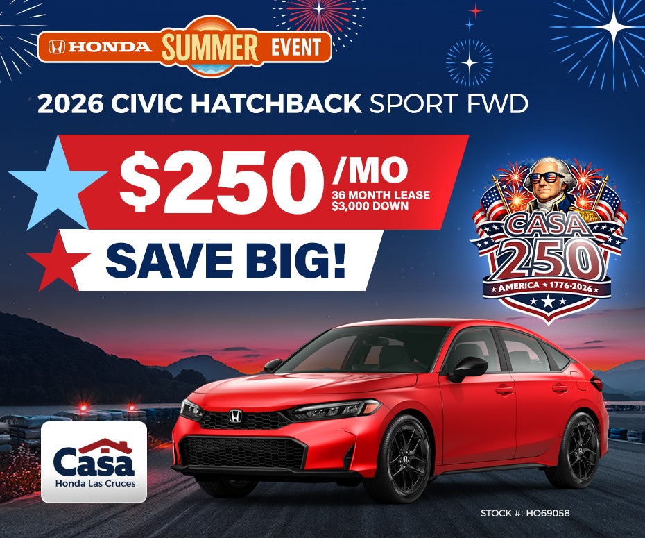 New 2026 Honda Civic Hatchback Sport FWD